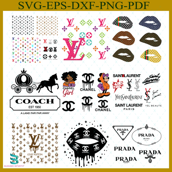 Logo Fashion Bundle Svg, Chanel Svg, LV Svg, Gucci Svg - Inspire Uplift