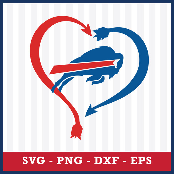 Bills Heart Logo Svg, Buffalo Bills Cricut Svg, Buffalo Bill - Inspire  Uplift
