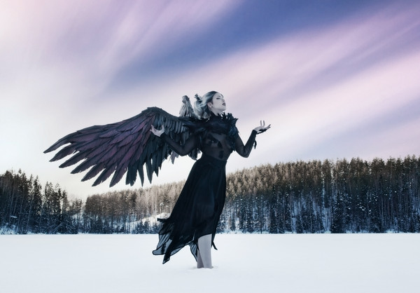 Maleficent cosplay, black angel wings, devil wings, cosplay larp cloth, the witcher costume, demon slayer, final fantasy, articulating wings, black crow wings,