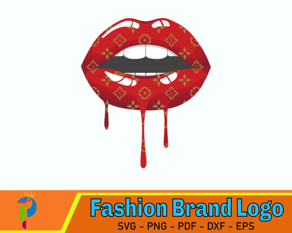 Louis Vuitton Dripping Lips SVG, LV Lips, Louis Vuitton Lips Art, LV Lips  PNG,Brand Logo Svg, Luxury Brand Svg, Fashion
