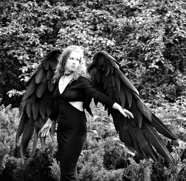 Large black movable wings for Halloween, Cosplay Costume/Rav - Inspire  Uplift