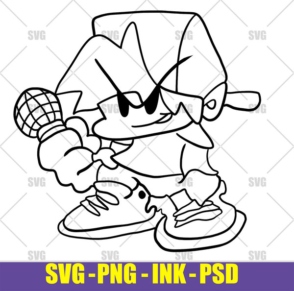 FNF Friday Night Funkin' SVG PNG Digital File, FNF Svg