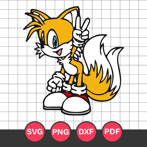 Tails Face Svg, Sonic The Hedgehog Svg, Cartoon Svg, Png Dxf Eps Digital  File