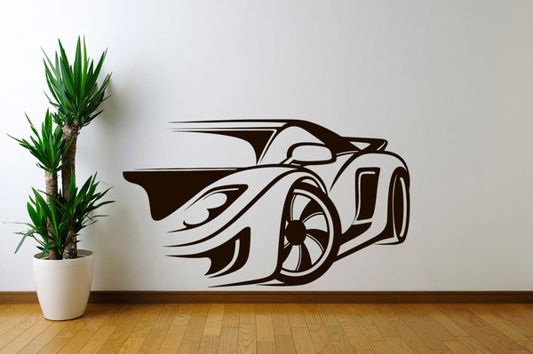 Sports-Car-Image-Of-Racing-Car-Race-Children-Room-Boy-Room-Garage-Wall-Sticker-Vinyl-Decal-Mural-Art-Decor