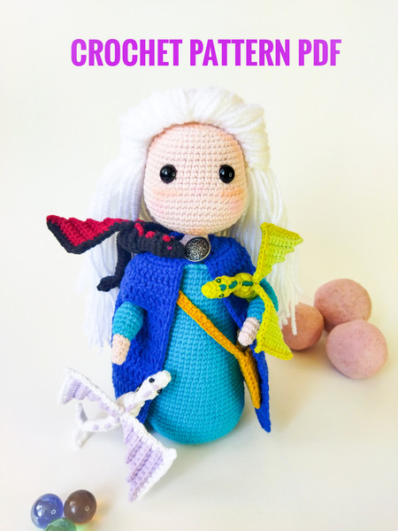 Daeneris Targaryen and dragon crochet pattern