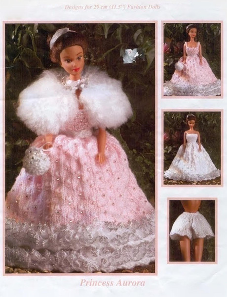 Doll's Dress for 29 cm (11.5 inch) Fashion doll Barbie Knitting Pattern.jpg