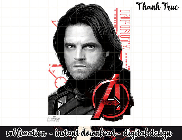 Marvel Avengers Infinity War Bucky War Face Graphic png, sublimation  .jpg