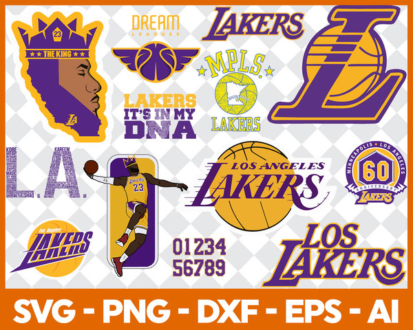 Los Angeles Lakers Text Name SVG, Text LA Basketball SVG