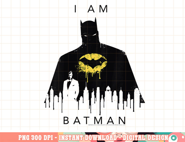 Kids DC Comics I Am Batman Skyline Poster png, digital print - Inspire  Uplift