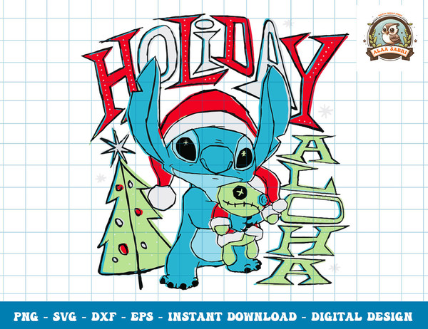 Disney Lilo & Stitch Christmas Holiday Aloha png, sublimation.jpg
