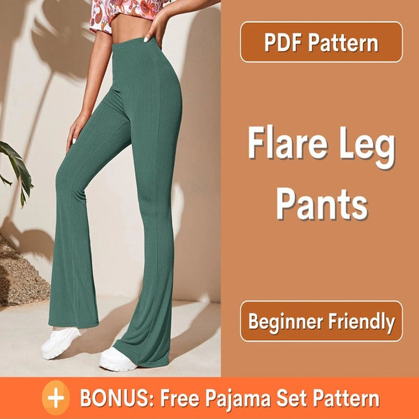 Flare Leg Pants Pattern, Wide Leg Pants Pattern