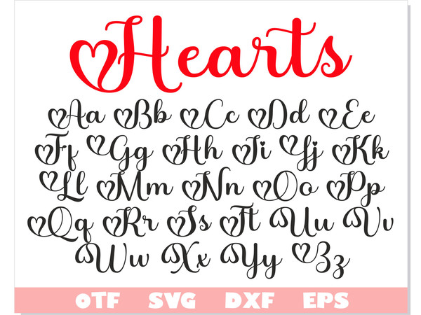 Valentine Day Font with Hearts otf