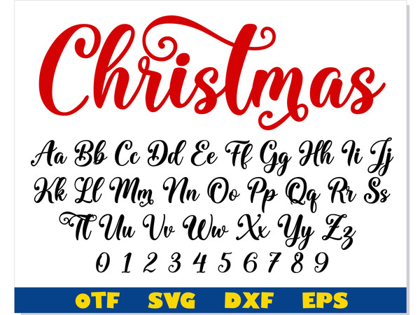 Christmas Font OTF, Christmas Font svg Cricut, Cursive Font - Inspire ...