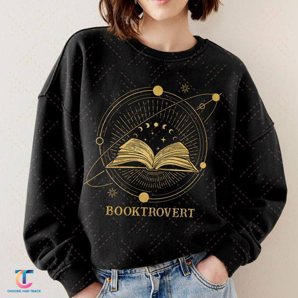 Booktrovert Sweatshirt, Book Lover Hoodie, Book Reading Shirt, Librarian Gifts, Bookish Shirt, Teacher Shirt, Book Shirt, Book Lover Gift - 1.jpg