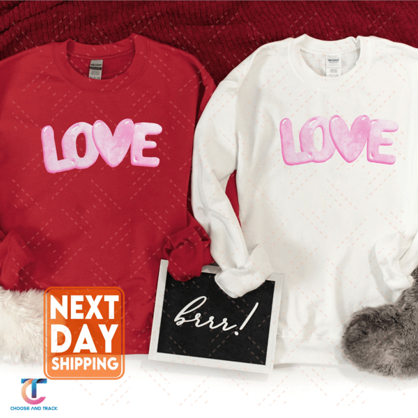 Love Valentines Sweatshirt, Cute Valentines Tees, Valentine's Day Gift for Girlfriend, Heart Love T-shirt, Womens Valentines Day Shirt Gift - 1.jpg