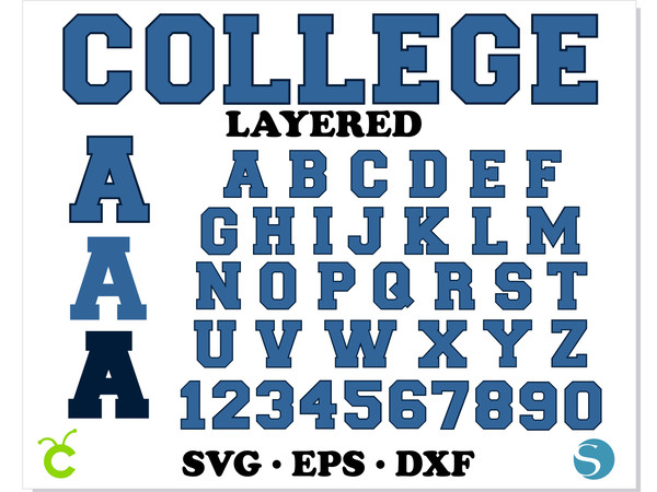 College Font SVG Layered Cricut | College Font SVG, College - Inspire ...