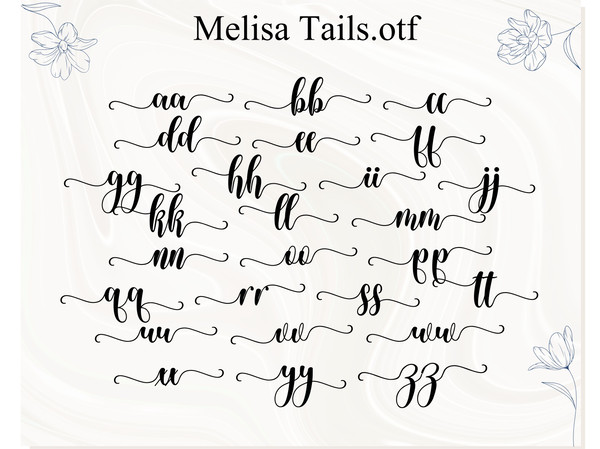 Melisa Font with Tails | Cursive font Calligraphy font Scrip - Inspire ...
