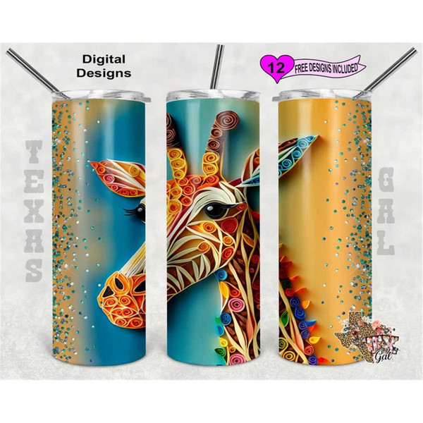 Giraffe tumbler wrap design