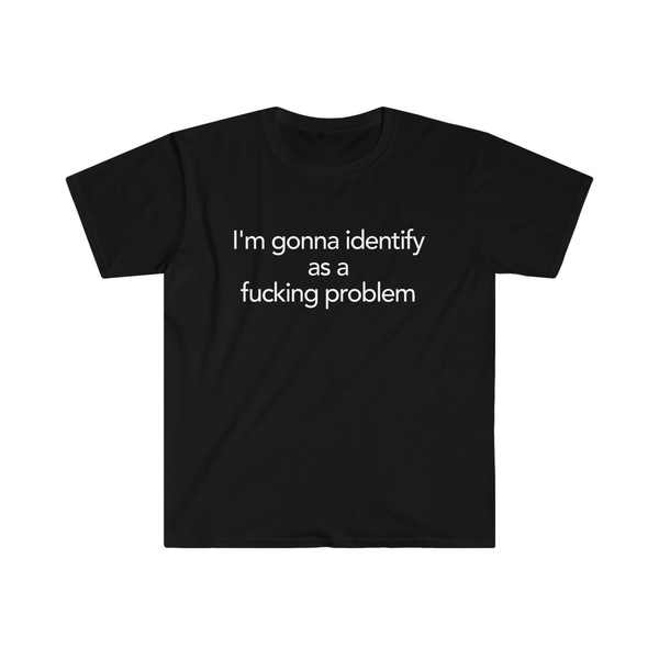 Funny Y2K LGBTQ TShirt - I'm Gonna Identify as a Fucking Problem 2000's Style Meme Tee - Gift Shirt - 2.jpg