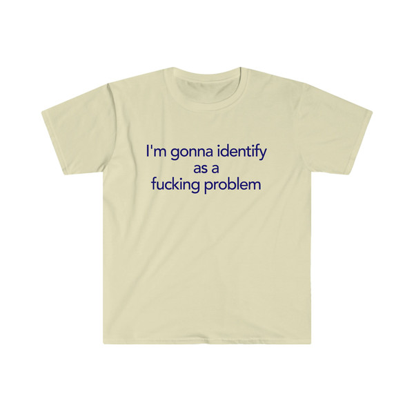 Funny Y2K LGBTQ TShirt - I'm Gonna Identify as a Fucking Problem 2000's Style Meme Tee - Gift Shirt - 4.jpg