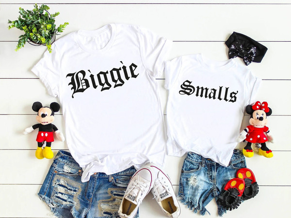 Biggie And Smalls Family Shirts, Big Sister T-Shirt, Big Brother Tees, New Baby Gift, Matching Sibling T-Shirts, Dad And Me Matching Shirts - 1.jpg