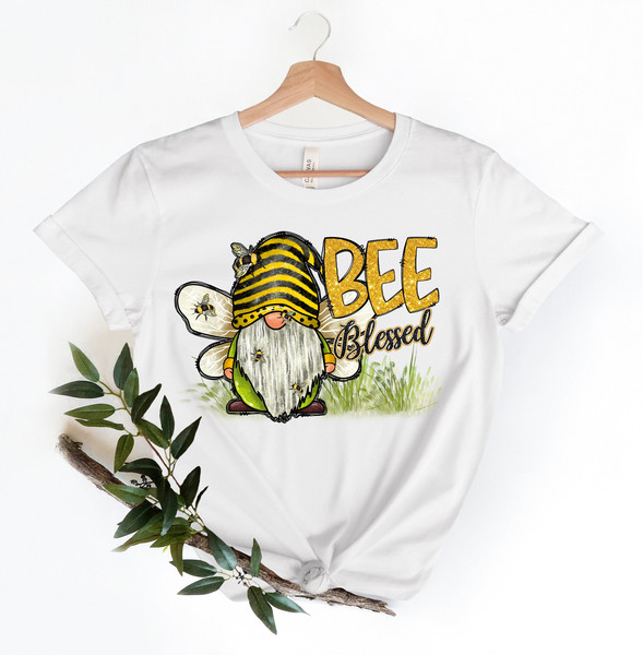 Bee Blessed Gnome Spring Shirt, Sunflowers, Gnomes, Bees, Gnomes, Gnome Spring Shirt, Bee Happy Shirt, Bee Kind shirt, Happy Shirt - 1.jpg