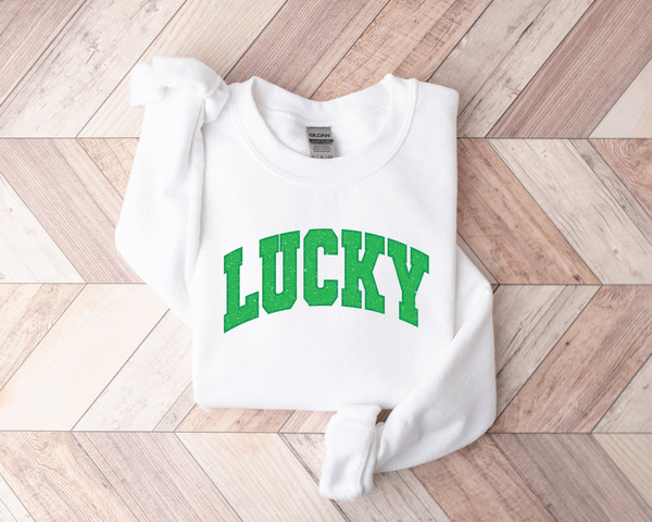 Cute Lucky Sweatshirt, Funny St Patrick's Day Sweatshirt, Happy Shamrock Shirt, Irish Shirt, Women's St Patricks Day Shirt - 2.jpg