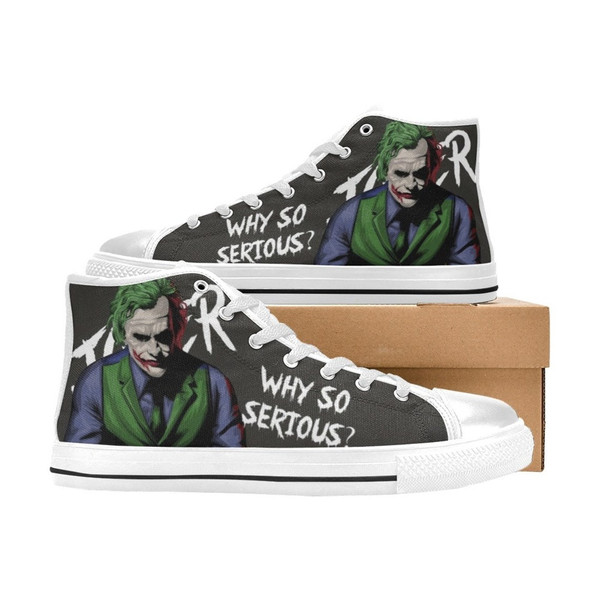 Joker Custom Adults High Top Canvas Shoes for Fan, Women and Men, Joker High Top Canvas Shoes, Joker DC Comics Sneaker