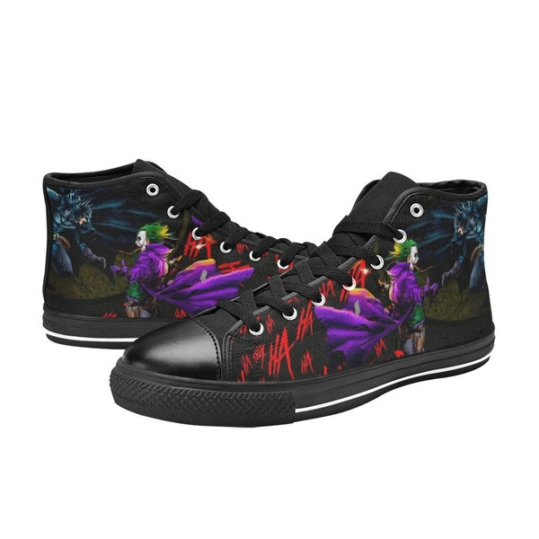 Joker And Batman Custom Adults High Top Canvas Shoes for Fan, Women and Men, Joker And Batman High Top Canvas Shoes