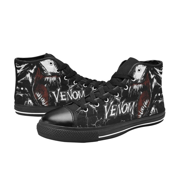 Venom Custom Adults High Top Canvas Shoes for Fan, Women and Men, Venom High Top Canvas Shoes, Venom Marvel Comics Shoes