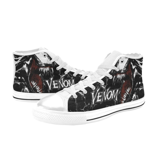 Venom Custom Adults High Top Canvas Shoes for Fan, Women and Men, Venom High Top Canvas Shoes, Venom Marvel Comics Shoes