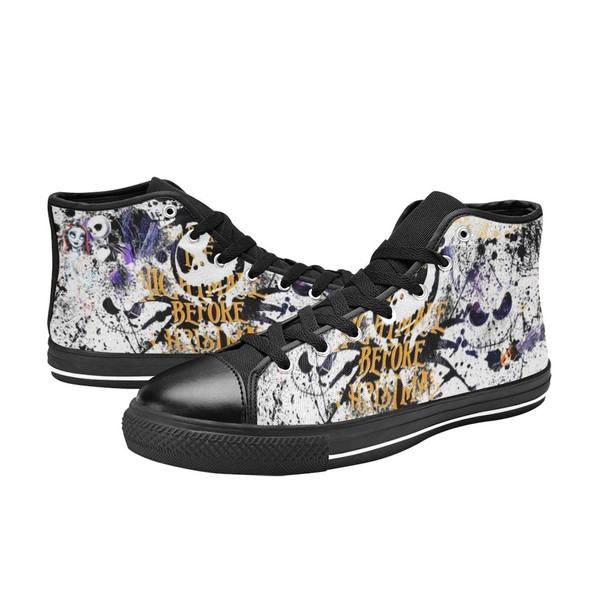 The Nightmare Before Christmas Custom Adults High Top Canvas Shoes for Fan, Women and Men, High Top Canvas Shoes
