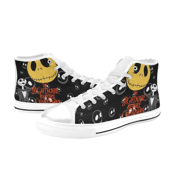 The Nightmare Before Christmas Canvas Shoes for Fan, Women and Men, The Nightmare Before Christmas High Top Canvas Shoes
