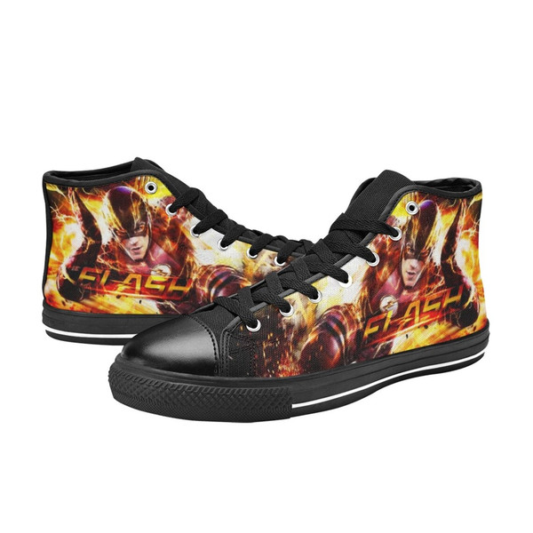 The Flash High Canvas Shoes for Fan, Women and Men, The Flash High Top Canvas Shoes, The Flash DC Comics Sneaker