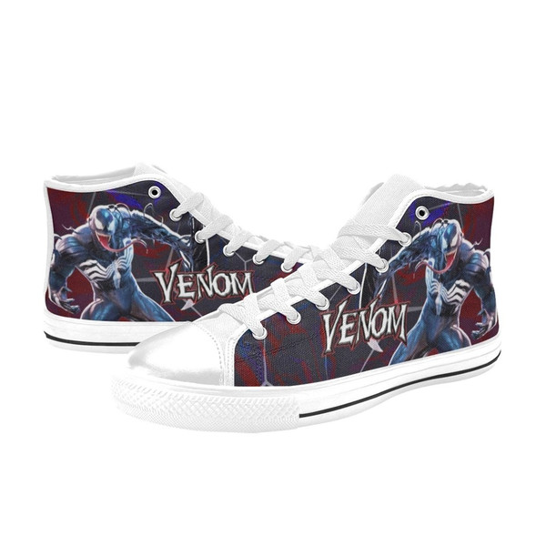 Venom High Canvas Shoes for Fan, Women and Men, Venom High Canvas Shoes, Venom Marvel Sneaker, Venom Marvel Shoes
