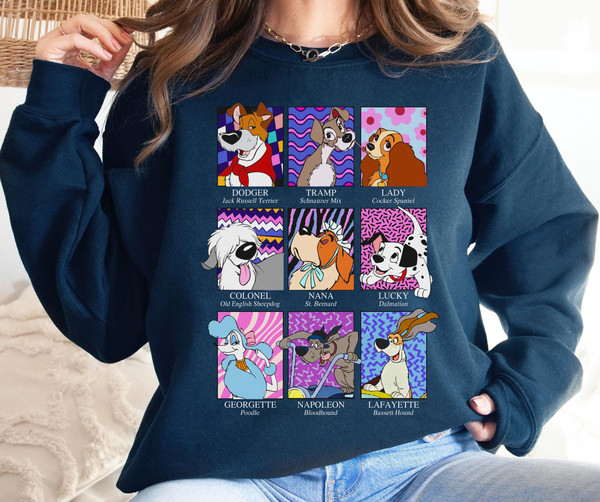 Retro 90s All Disney Dog Characters Christmas Sweatshirt  Walt Disney World T-shirt   Magic Kingdom Tee  Disneyland Family Vacation Trip - 5.jpg