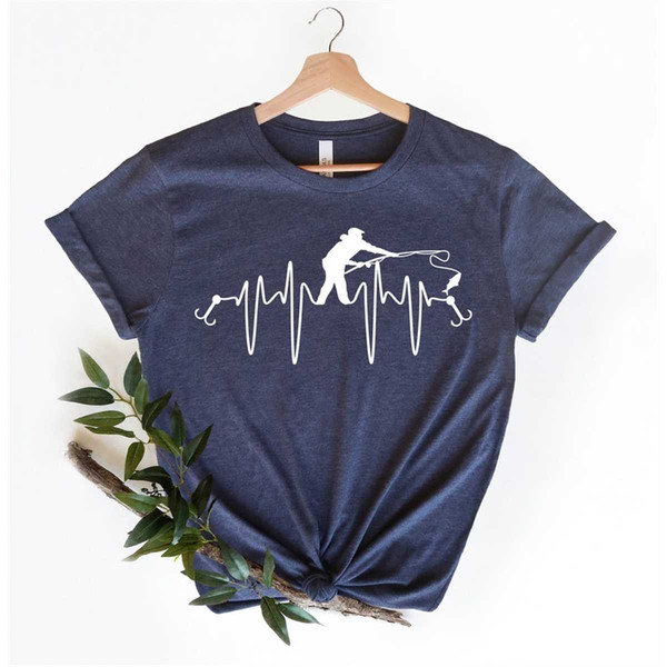Heartbeat Fishing shirt,Fishing Heart Beat Pulse T-Shirt, Fi - Inspire  Uplift