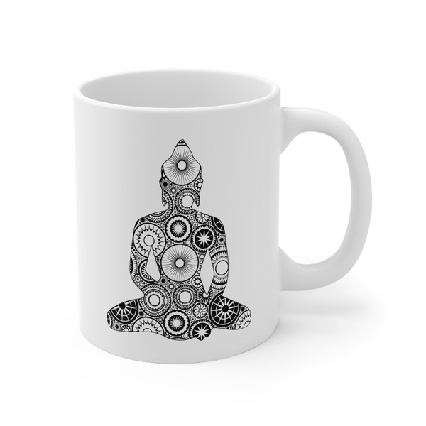 Zentangle Buddha Coffee Mug  Microwave and Dishwasher Safe Ceramic Cup  Buddhist Yogi Yoga Teacher Meditation Tea Hot Chocolate Gift Mug - 7.jpg
