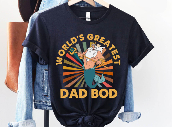Retro King Triton World's Greatest Dad Bob Shirt  The Little Mermaid Disney Dad T-shirt  Father's Day Gift Ideas  Disneyland Trip - 4.jpg