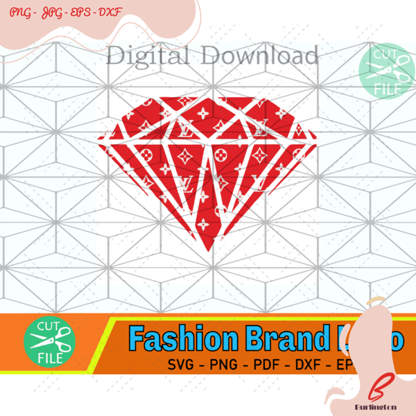 Louis Vuitton Diamond Red Svg, Logo Svg, LV Wrap Svg, Louis - Inspire Uplift