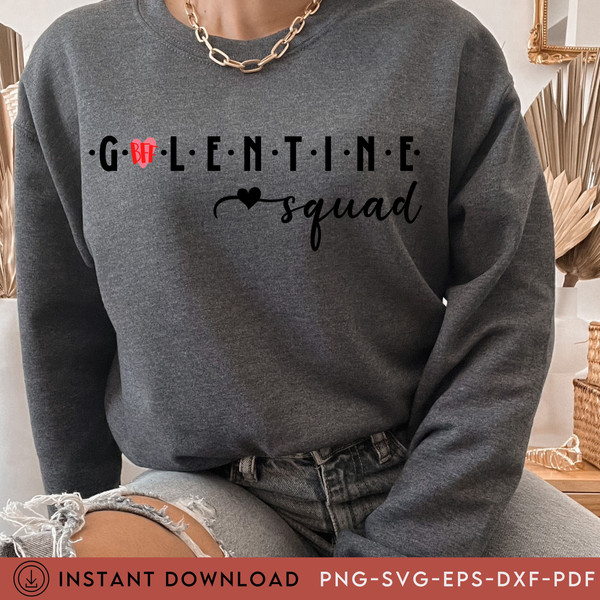 Galentine Squad, Svg For Valentines Day,  Hugs and Kisses, Cupid Svg, Valentine Shirt Svg, Single Svg, Love Svg, XOXO, BFF Valentine - 5.jpg