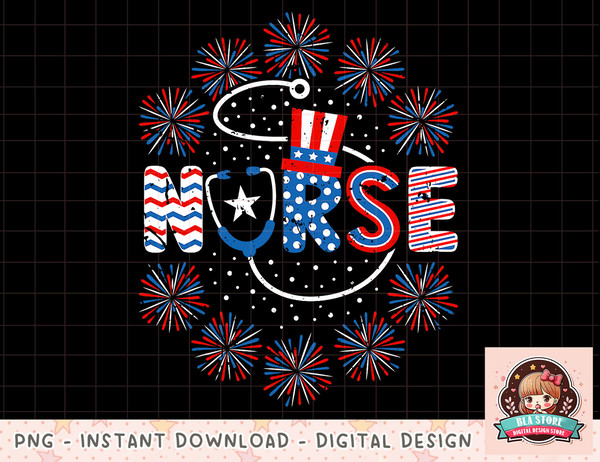 4th of July Nurse American Flag Nursing Patriotic Nurse png, instant download, digital print.jpg