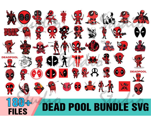 180 Dead Pool Bundle SVG, Superhero Svg, Marvel svg, Spider - Inspire Uplift