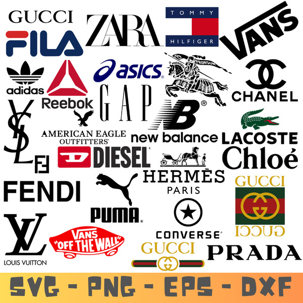 Vector Logos of Popular Brands Such As: Chanel, Louis Vuitton