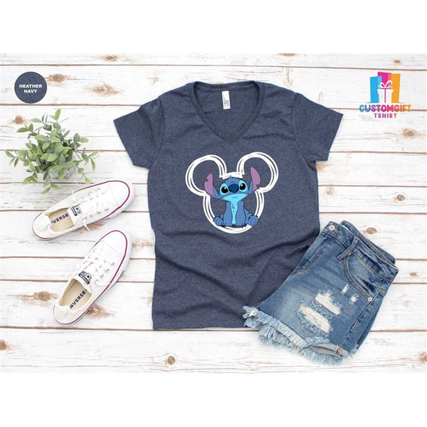 Disney Stitch T-shirt, Disney Shirt, Mickey Head Shirt, Cart