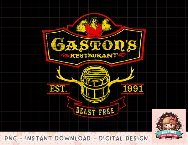 Disney Beauty and the Beast Gaston s Restaurant Logo png, instant download, digital print.jpg