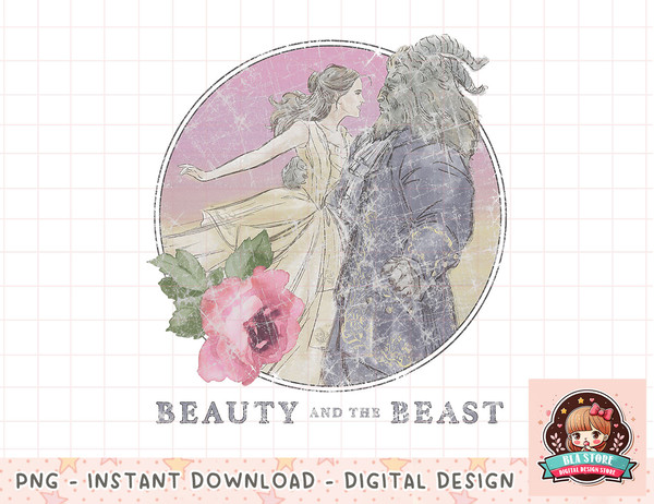 Disney Beauty And The Beast Vintage Dancing png, instant download, digital print.jpg