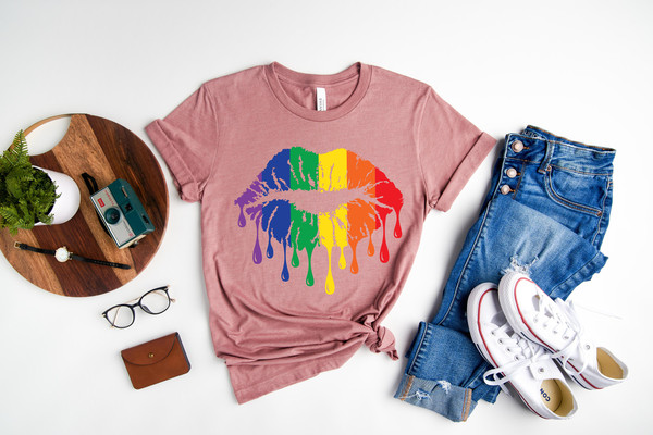 Rainbow Pride Shirt, Rainbow Lips Shirt, Lips Shirt, Lgbt Shirt, Pride Shirt, Lgbt Pride Shirt, Pride tee, Lgbt, Love Is Love Shirt - 2.jpg