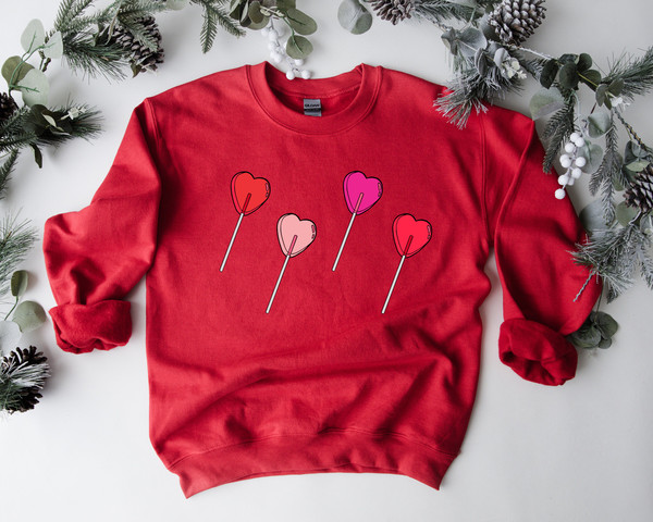 Valentines Sweatshirt - Lollipop Valentines Design Sweatshirt - VDay Sweatshirt - Valentines Day Gift For Friend - Valentines Sucker Shirt - 4.jpg