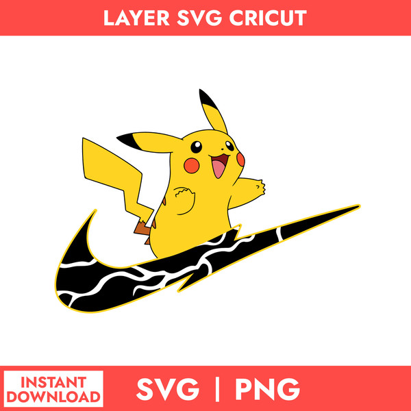 Nike Pikachu Svg, Nike Pokemon Logo Svg, Nike Logo Svg, Poke - Inspire ...